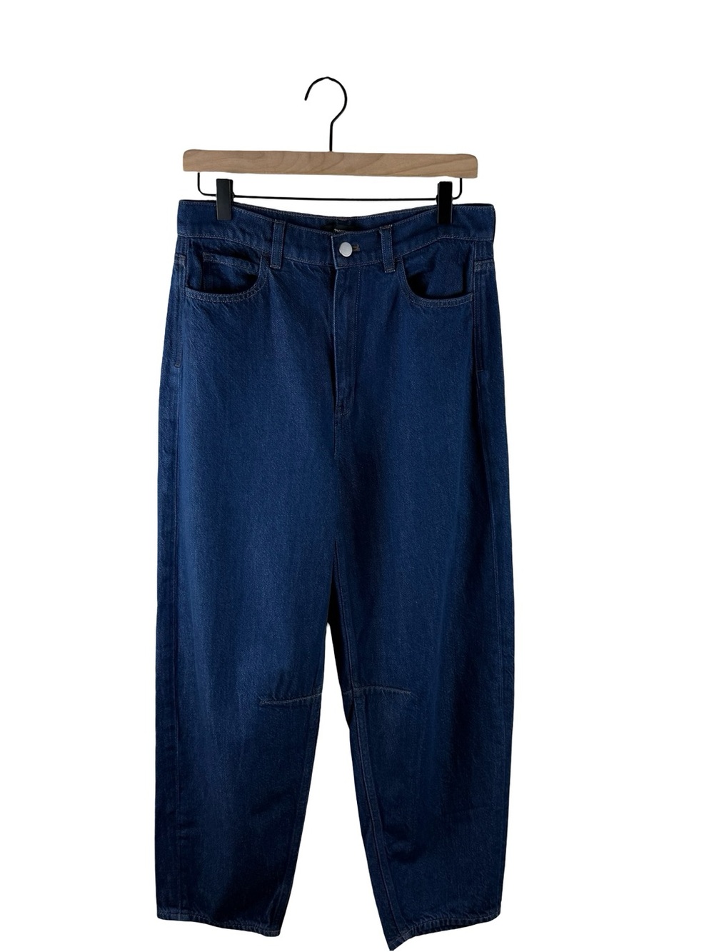 THEORY Cropped Barrel Leg Jeans in Relaxed Denim - Indigo - Size: 29 - Picture 4 of 11